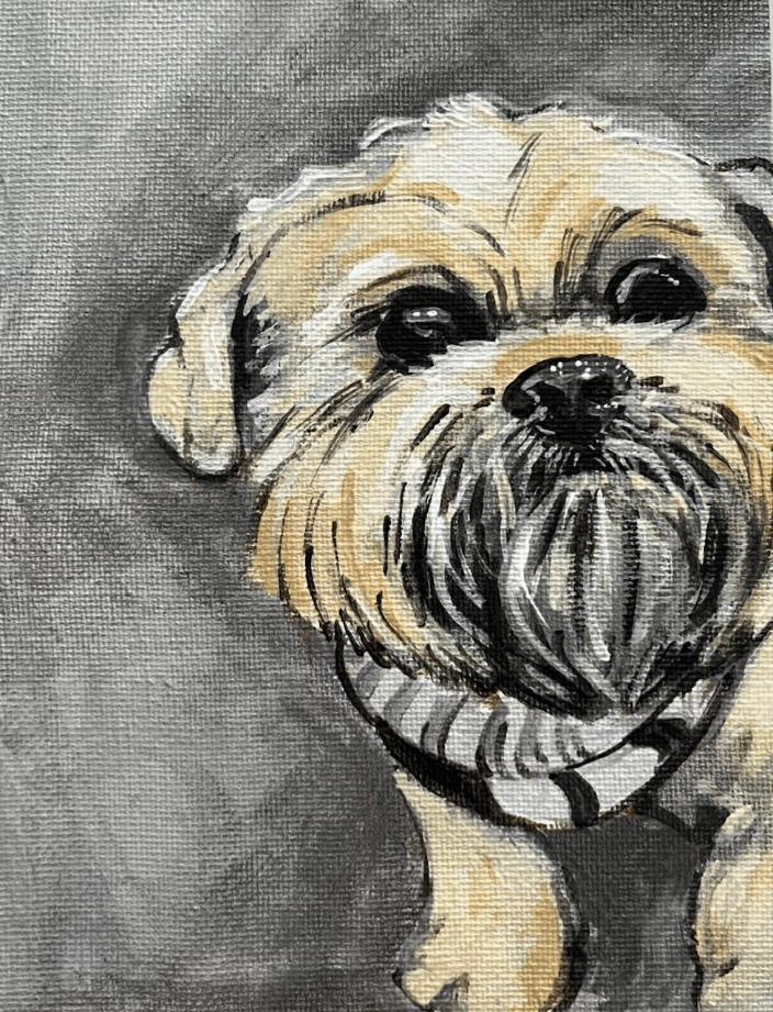 5"x7" Dog Portrait Painting of "Louie"