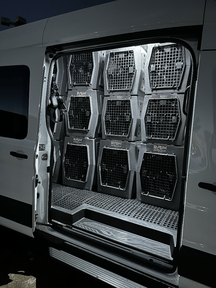XL, L, and intermediate size RuffLand kennels
