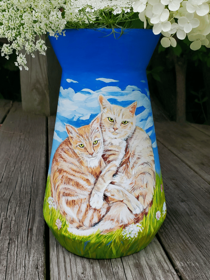 Custom Pet Portrait on Vase or Urn