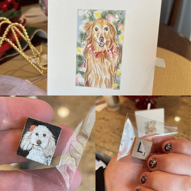 Tiny Custom Mini Pet Portrait Stocking Stuffer Gifts!